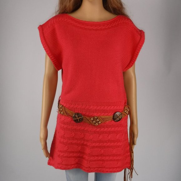 VINTAGE 70s D.F.A. NEW YORK KNIT MINI-DRESS - Picture 1 of 3